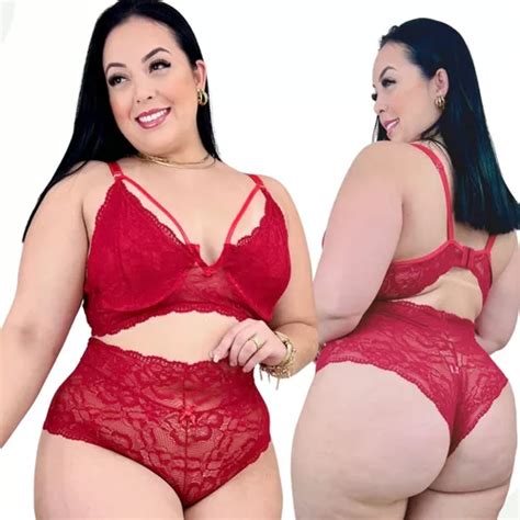 Lingerie Plus Size Sensual Rendada Sedu O Sexy Completa Parcelamento Sem Juros