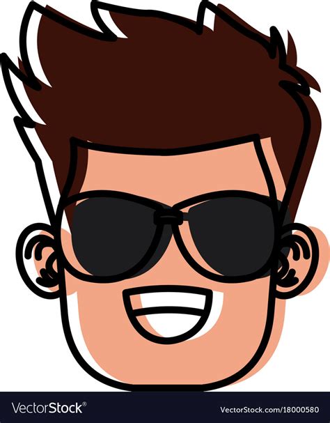 Boy With Sunglasses Cartoon Royalty Free Vector Image