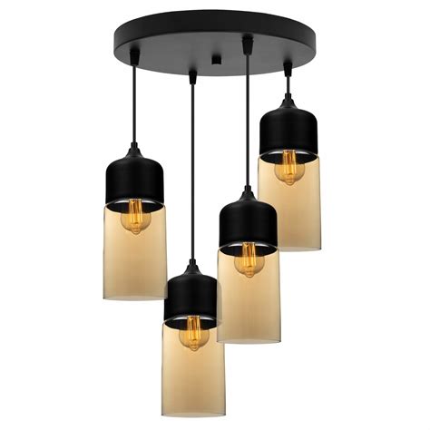 Lampa Sufitowa Wisząca Szklany Klosz Plafon LED OSLO 2232 4 OW M