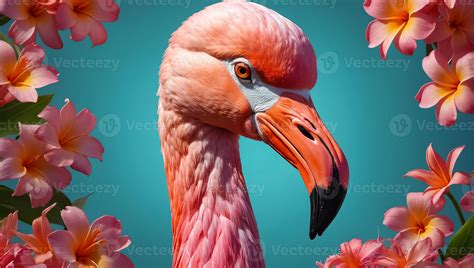 Gorgeous Pink Flamingo Flowers On A Colored Background 45552841 Stock