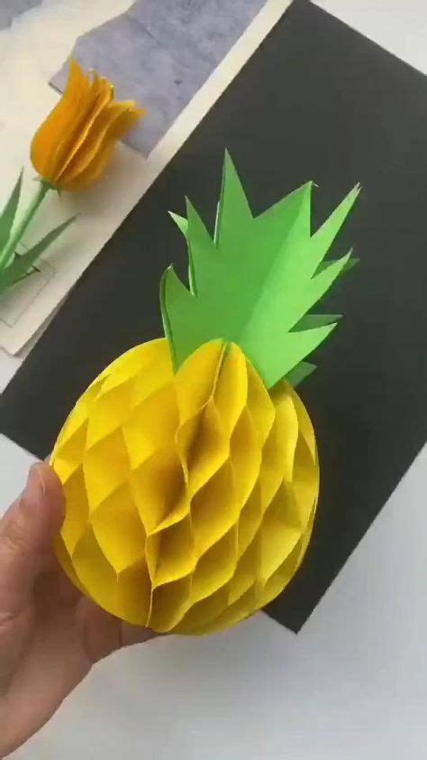 D Paper Pineapple Easy Paper Craft For Nutrition Month