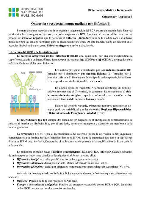 07 Ontogenia Y Respuesta B Apunte Teorico Ontogenia Y Respuesta B