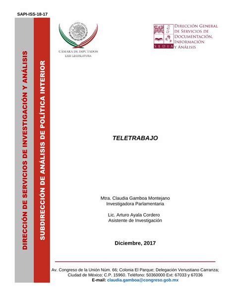 PDF TELETRABAJO Diputados Gob Mx RESUMEN EJECUTIVO 3 1 MARCO