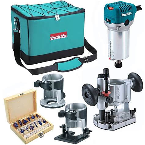 Makita Rt0700cx2 240v 14 Router Laminate Trimmer Guide Plunge Base