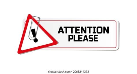 Attention Please Sign On White Background Stock Vector (Royalty Free ...