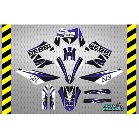 Kit Adhesivos Derbi Senda Xtreme Dise O Azul Y Negro