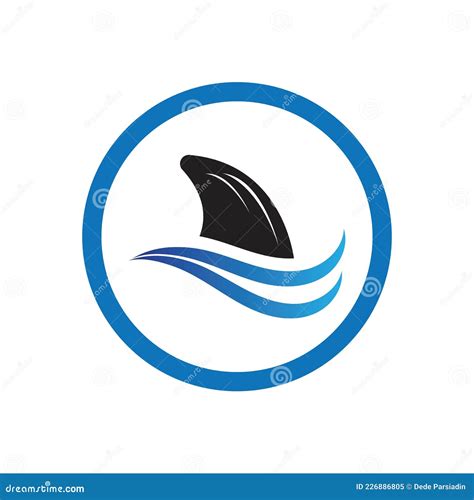 Shark Fin Logo Template Vector Icon Illustration Design Stock Vector