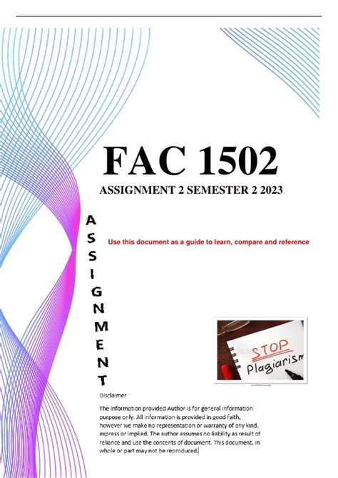 Fac1502 Assignment 2 Semester 2 2023 Recent Questions Financial