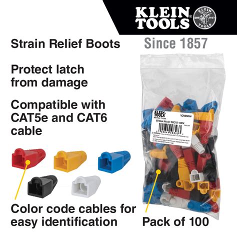 Strain Relief Boots For RJ45 Data Plugs CAT5e CAT6 Cable 100 Pack