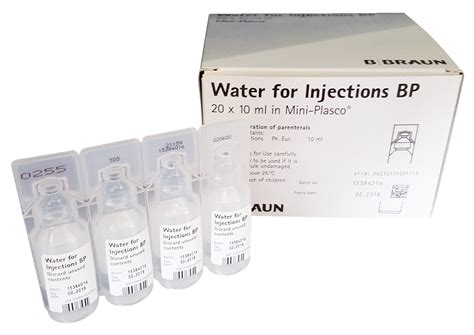 braun water  injection mini plasco ml ampoule pk