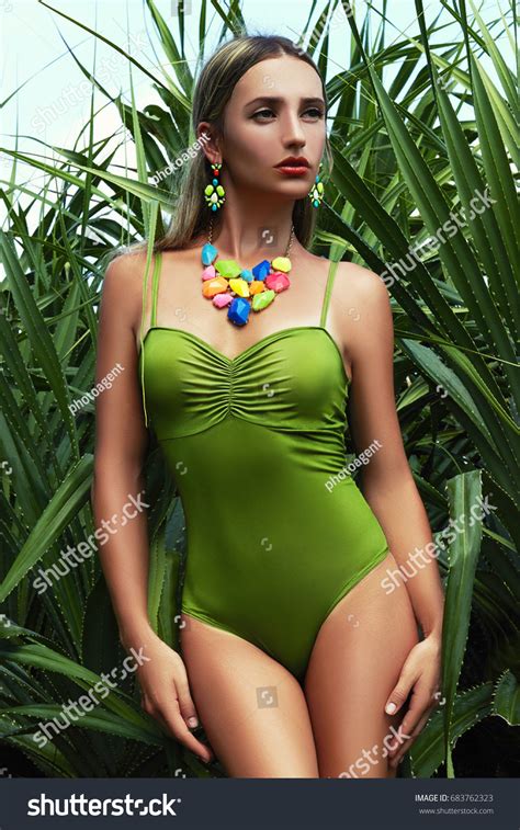 Beautiful Sexy Woman Junglegirl Bikini On Stock Photo 683762323 Shutterstock