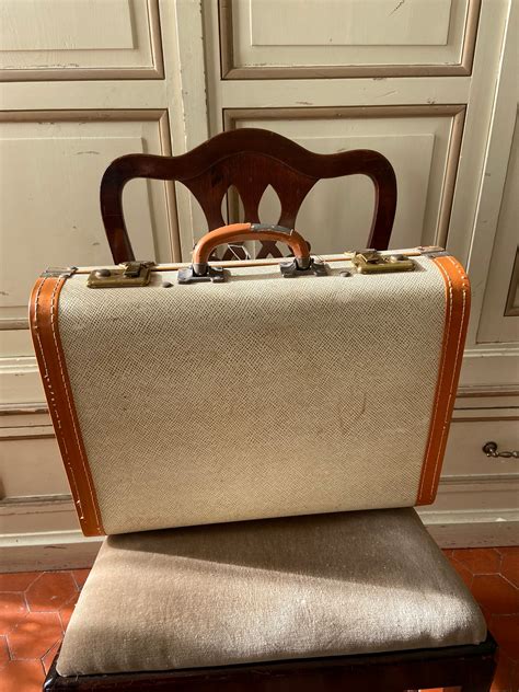 Vintage French Travel Suitcase 1950s - Etsy