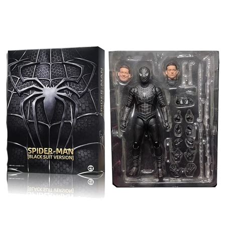 In Stock CT 14cm SHF Spider Man Black Suit Version Venom Tobey Spider