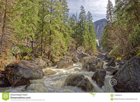 Merced River And Vernal Fall In Yosemite Stock Image Image Of