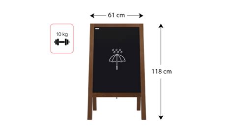 Pavement Sign Waterproof Heavy 118x61 Cm Wooden Frame