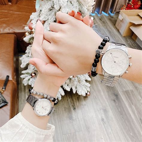 Sét Đồng Hồ Đôi Fossil BQ2832SET Dây Thép