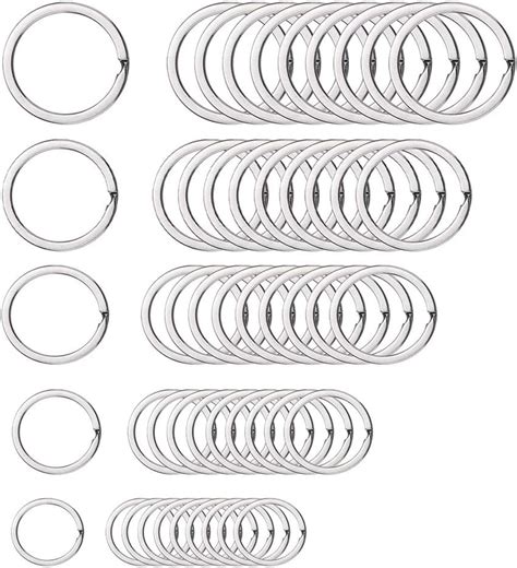 50 Stück Flacher Schlüsselring Ø 25mm 30mm Schlüsselringe Edelstahl