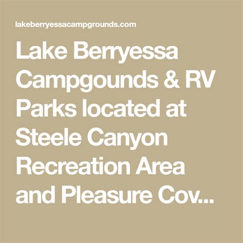 Lake Berryessa Campgounds & RV Parks located at Steele Canyon ...