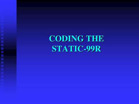 Ppt The Static R Saratso State Authorized Risk Assessment Tool For Sex Offenders