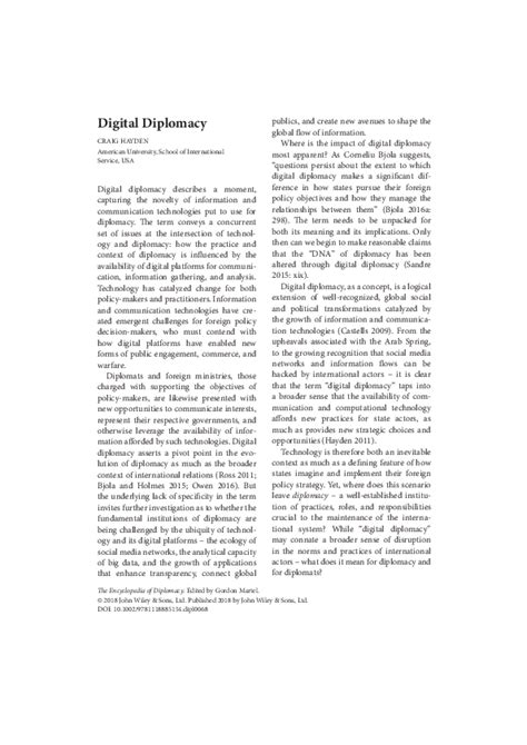 (PDF) Digital Diplomacy