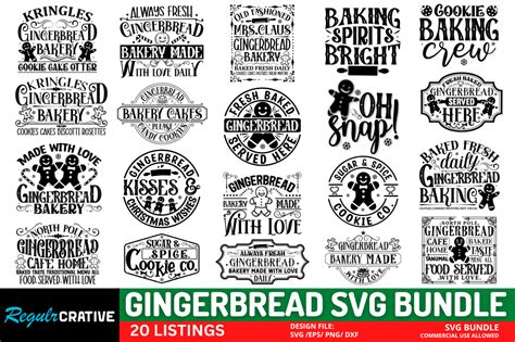 Gingerbread Svg Bundle Graphic By Regulrcrative · Creative Fabrica