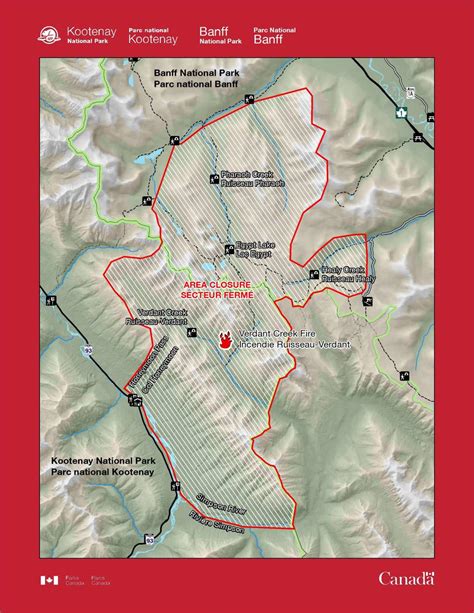 Canada Kootenay National Park Map