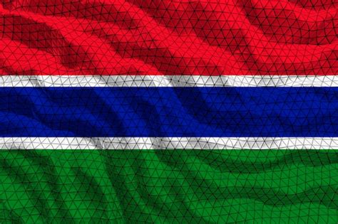 Fondo De La Bandera Nacional De Gambia Con La Bandera De Gambia Foto