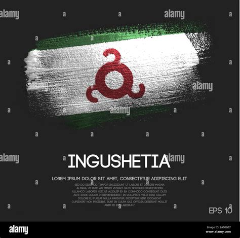 Ingushetia Flag Made Of Glitter Sparkle Brush Paint Vector Stock Vector