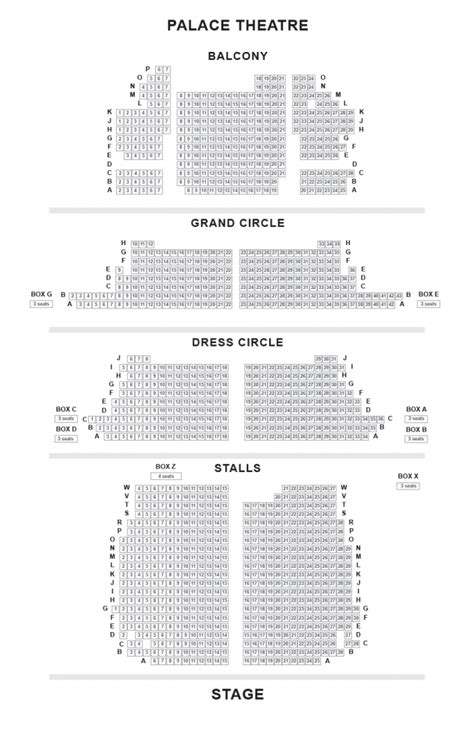 Palace Theatre Seating Plan