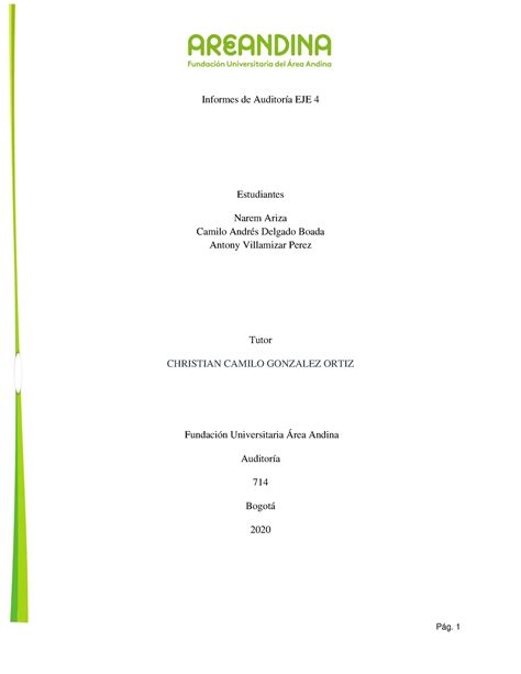 Auditoria EJE 4 EJE 4 Informes de Auditoría EJE 4 Estudiantes Narem