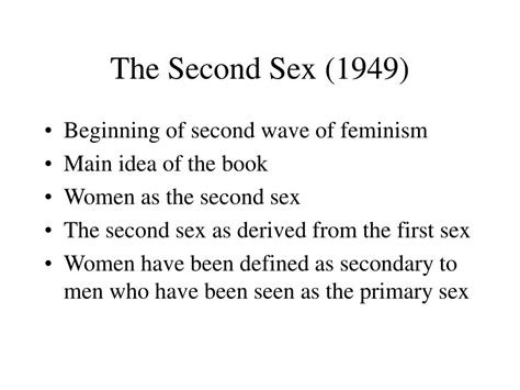 PPT Simone De Beauvoir Introduction To The Second Sex PowerPoint