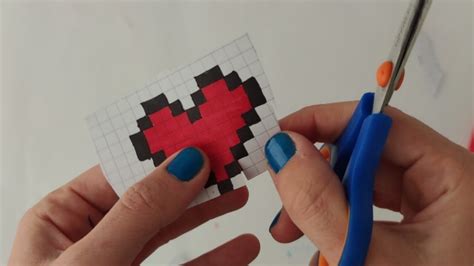 Pixel heart yapımı kağıttan kalp YouTube