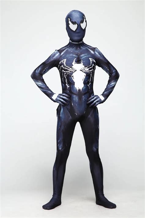 New Adult Kids Venom Cosplay Costume Man spider man Zentai Suit Skin ...