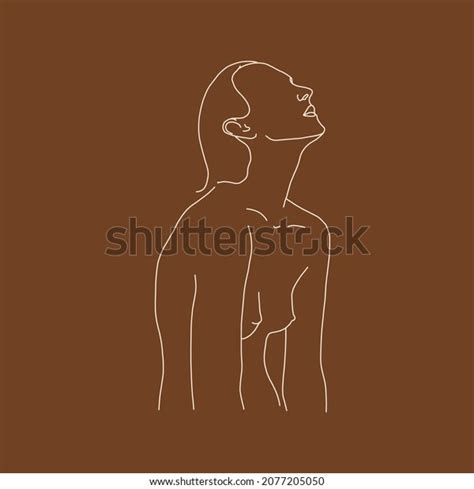 Linear Drawing Naked Female Body One Stock Vector Royalty Free Shutterstock