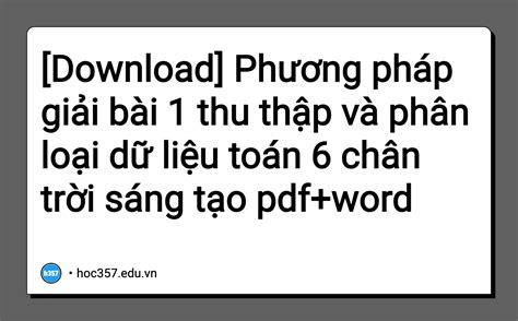 Hình Minh Họa Phương Pháp Giải Bài 1 Thu Thập Và Phân Loại Dữ Liệu Toán