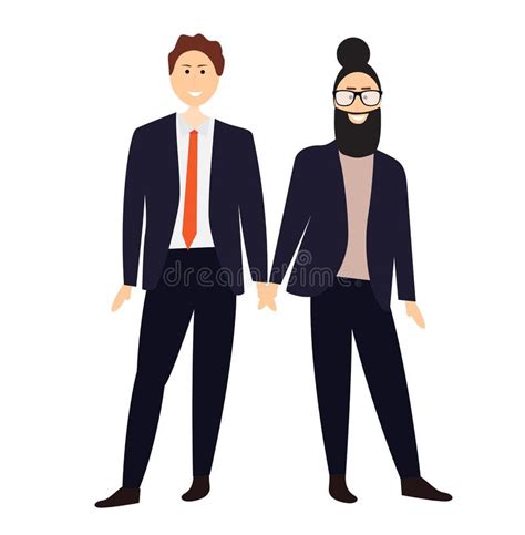 Dos Pares Gay De Los Hombres De La Historieta Ilustraci n Del Vector Ilustración del Vector