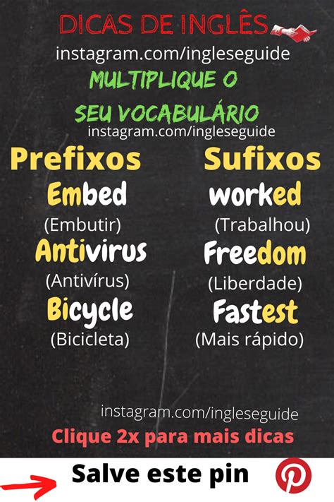 Exemplos De Prefixos E Sufixos Em Ingl S Em Ingleses Dicas De