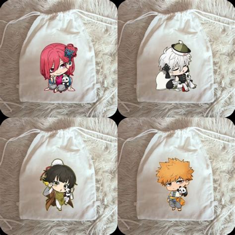 Jual Tas Serut Putih Anime Blue Lock Chibi Karakter Bahan Kanvas
