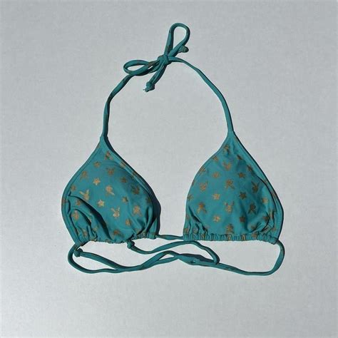 Y2K Playboy Halter Neck Bikini Top Size 16 Depop