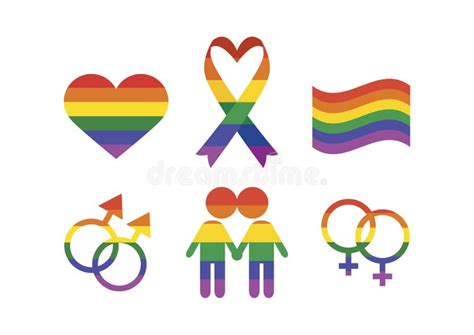 Gay Icon Rainbow Collection Stock Vector Illustration Of Different Isolated