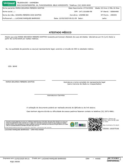 Codigo De Doença B349 - Atestado Médico CID B349 para COVID | PDF | Remédio | Medicina Clínica