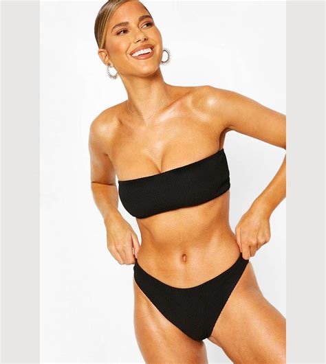 Buy Boohoo Crinkle Hipster Bikini Bottom In Black ThStreet UAE