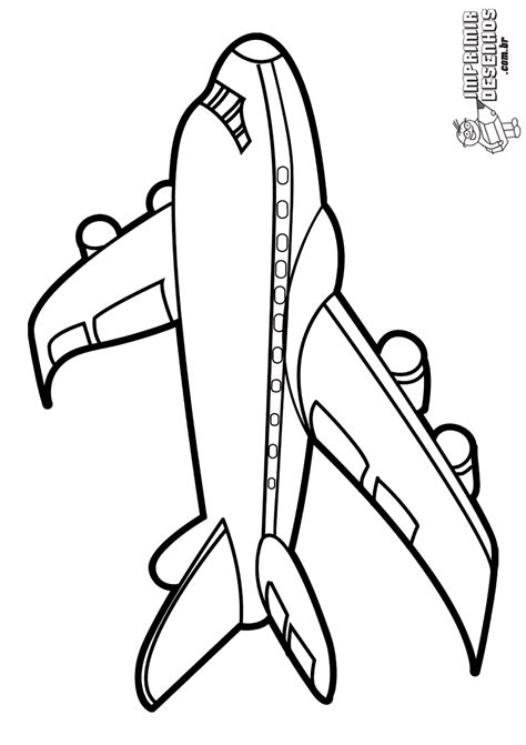 Aviao Para Colorir E Imprimir - Avião para pintar e colorir fofo - Imprimir Desenhos
