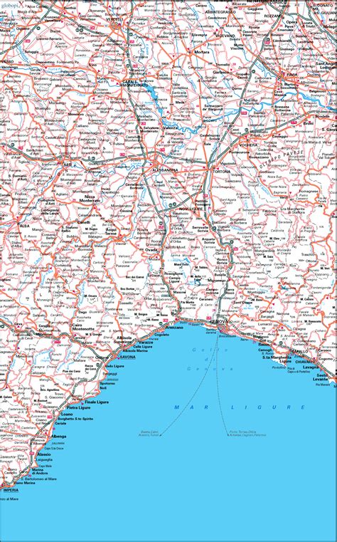 CARTINA STRADALE LIGURIA MAPPA LIGURIA STRADARIO GENOVA