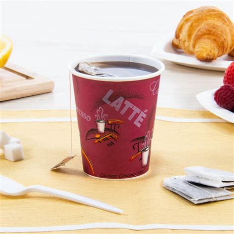 Solo 10 Oz Bistro Design Hot Cups 10 Fl Oz Round Maroon Poly