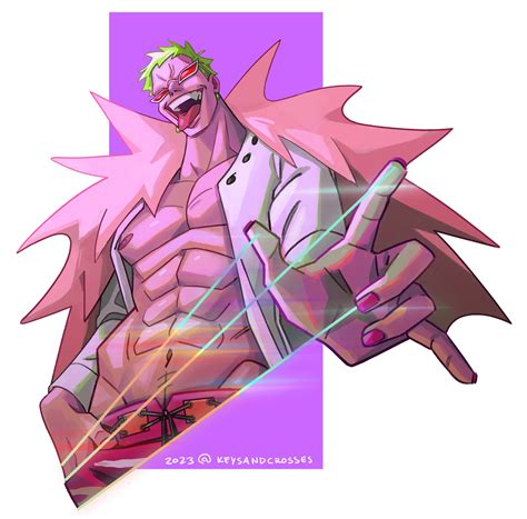 Keysandcrosses Donquixote Doflamingo One Piece Highres Boy Abs Bare Pectorals Blonde