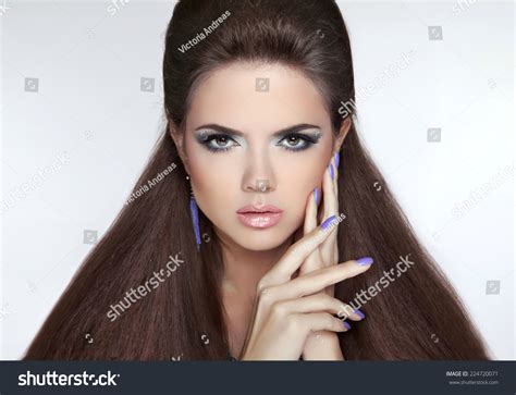 Beautiful Brunette Girl Healthy Long Hair Stock Photo 224720071 Shutterstock