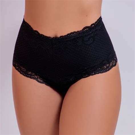 Calcinha De Microfibra Hot Pants Renda Compress O Cor Preto