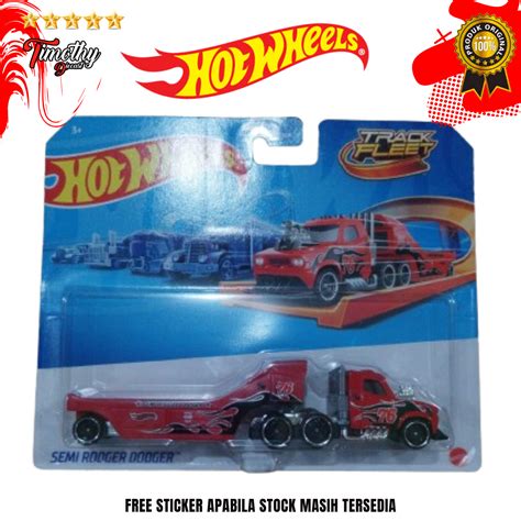 Hot Wheels Track Star Fleet Semi Rodger Dodger Truck Merah Lazada Indonesia