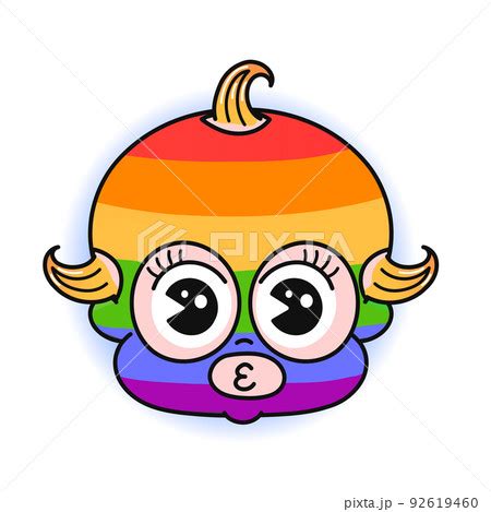 Funny Baby Head In Lgbt Gay Rainbow Mask Print Pixta